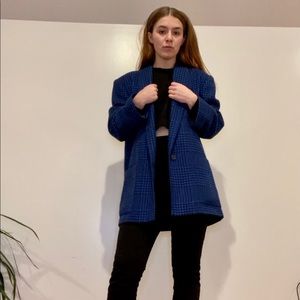 Vintage Nordstrom Wool Blazer in Blue and Black